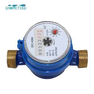 Single Jet Water Meter Vane Wheel Dry Dial Brass